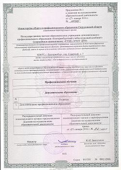 Приложение к лицензии